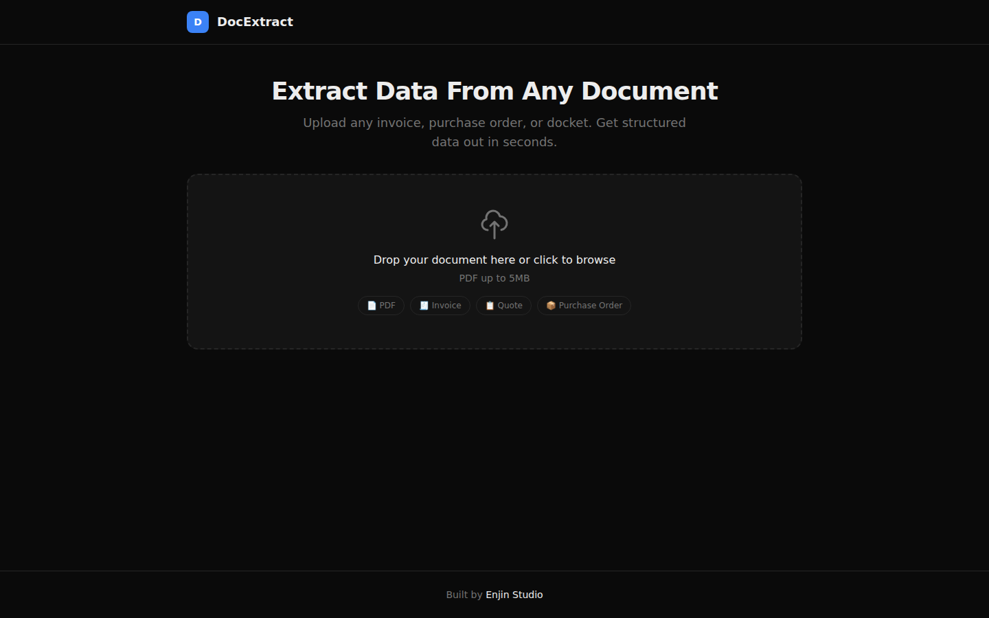 DocExtract — Upload invoices and documents, get structured data out